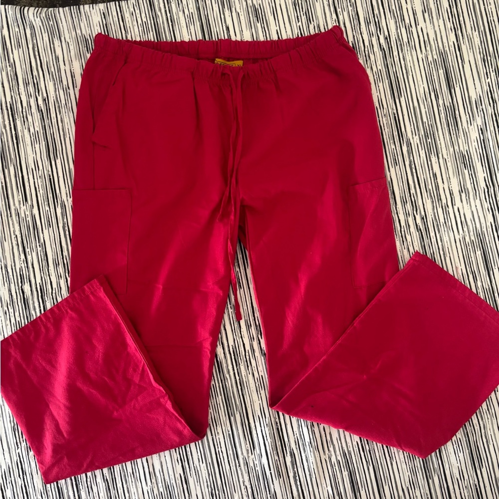 Mar Scrubs Unisex Red Drawstring Scrub Pants